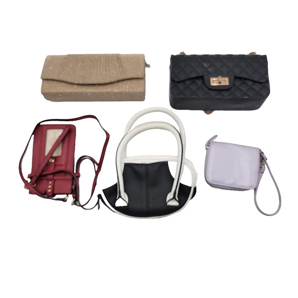 Women’s Purse Bundle – 5 Preowned Bags Mix Styles Clutch Crossbody Handbag - Picture 1 of 16